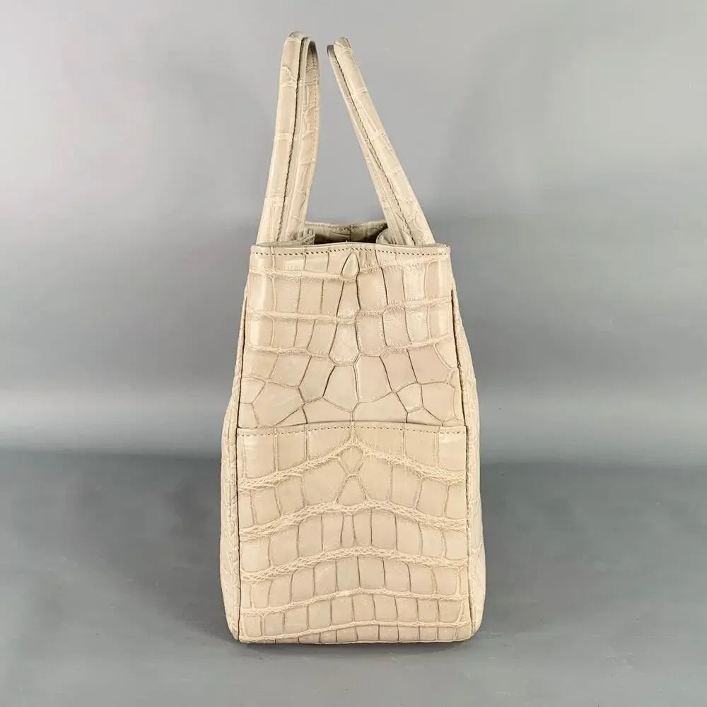 GIOSA Grey Crocodile Leather Tote Handbag